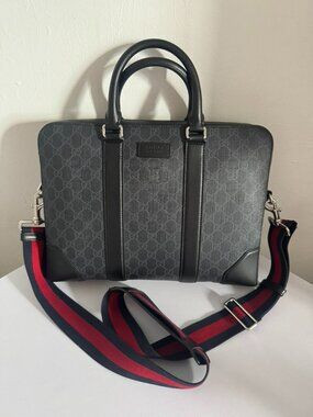 Gucci x Supreme GG Supreme Web Stripe Briefcase / Laptop Bag – Pristine